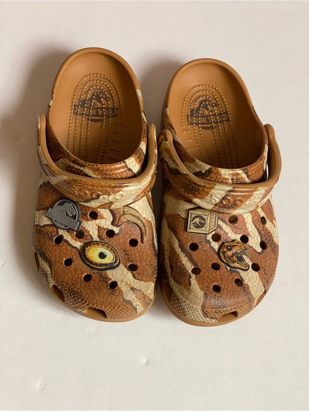 Kids Brown Camo Croc-Style Slip-On Shoes Sz 4